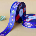 Thank You Printed Ribbon 25mm - Purple - printed satin ribbon by Littl India