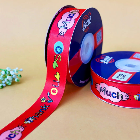 ribbon-Red-Thank you Ribbon (L599 to L610)-Littl Ribbons