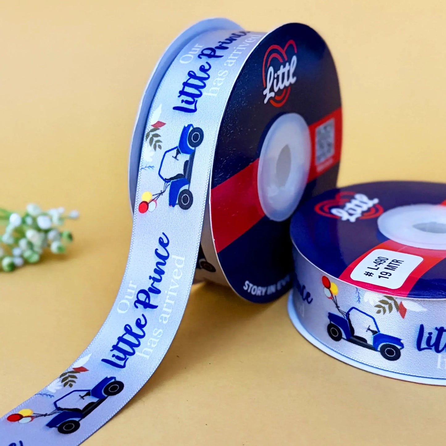 ribbon-grey-its a boy ribbon (l484 to l490)-littl ribbons