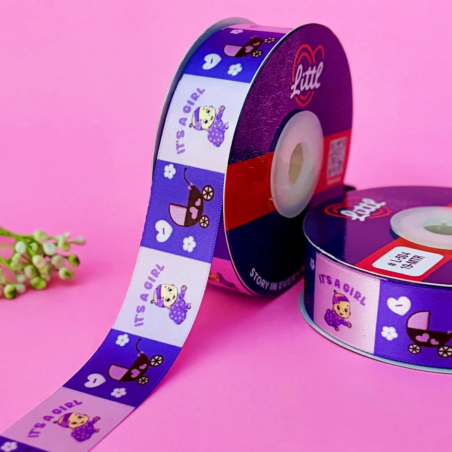 ribbon-purple-its a girl ribbon (l502 to l505)-littl ribbons