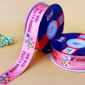 Best Wishes Printed Ribbon 25mm - Alternate Colours - Peach - printed satin ribbon by Littl India