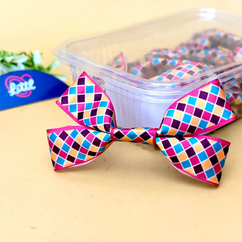 Ribbon Bow-Ribbon Bow 10 Pcs Pack Readymade Multi Color Satin Craft-Littl