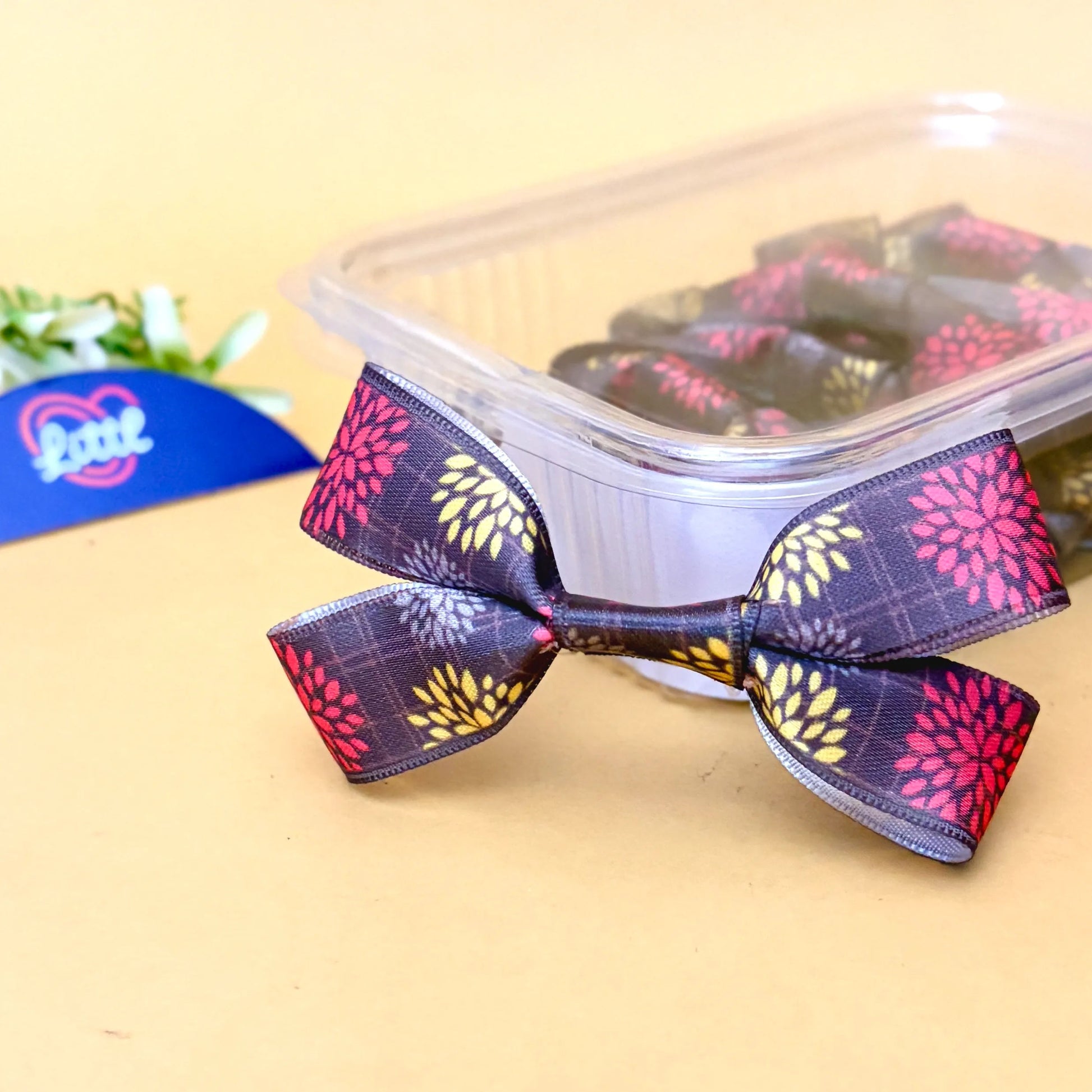 Ribbon Bow-Ribbon Bow 10 Pcs Pack Readymade Pastel Red Brown Satin Craft-Littl