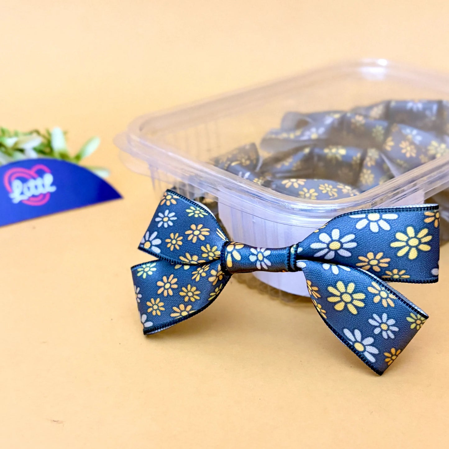 ribbon bow-ribbon bow 10 pcs pack readymade yellow black satin craft-littl