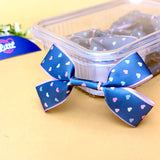 Hearts Mini Navy – Ready-Made Satin Bows, pack of 10, by Littl