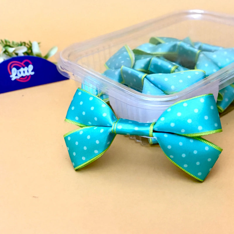 Ribbon Bow-Ribbon Bow 10 Pcs Pack Readymade Transformative Teal Satin-Littl