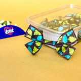Monstera Leaf Cocoa – Ready-Made Satin Bows, pack of 10, by Littl