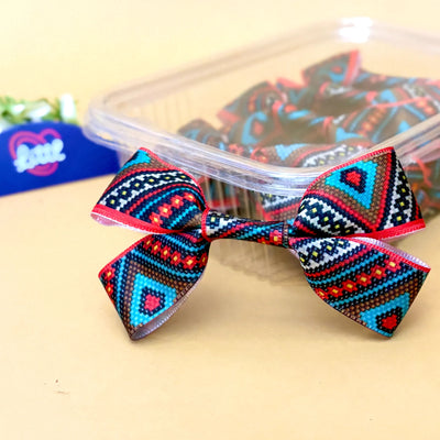 Ribbon Bow-Ribbon Bow 10 Pcs Pack Readymade Multi Color Satin Craft-Littl