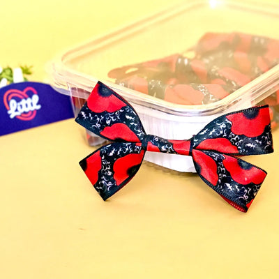 Ribbon Bow-Ribbon Bow 10 Pcs Pack Readymade Red Black Satin Trousseau-Littl