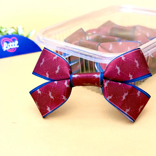 Ribbon Bow-Ribbon Bow 10 Pcs Pack Readymade Blue Maroon Gift Warpping-Littl