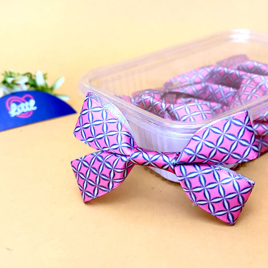 Ribbon Bow-Ribbon Bow 10 Pcs Pack Pink Color Satin Easy To Use Craft-Littl