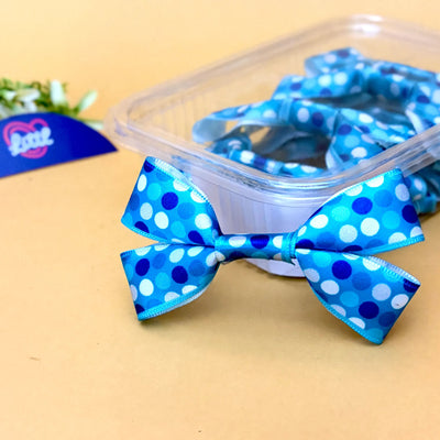 Ribbon Bow-Ribbon Bow 10 Pcs Pack Readymade Aqua Blue Hairpins-Littl
