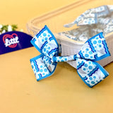 Bubble Wave Aqua – Ready-Made Satin Bows, pack of 10, by Littl