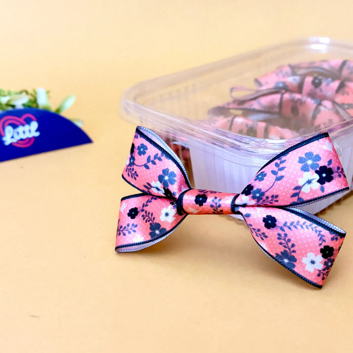 Blossom Coral Sprig – Ready-Made Satin Bows, Simple or Tail, Pack of 10