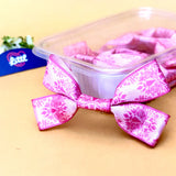 Damask Petal Pink – Ready-Made Satin Bows, pack of 10, by Littl