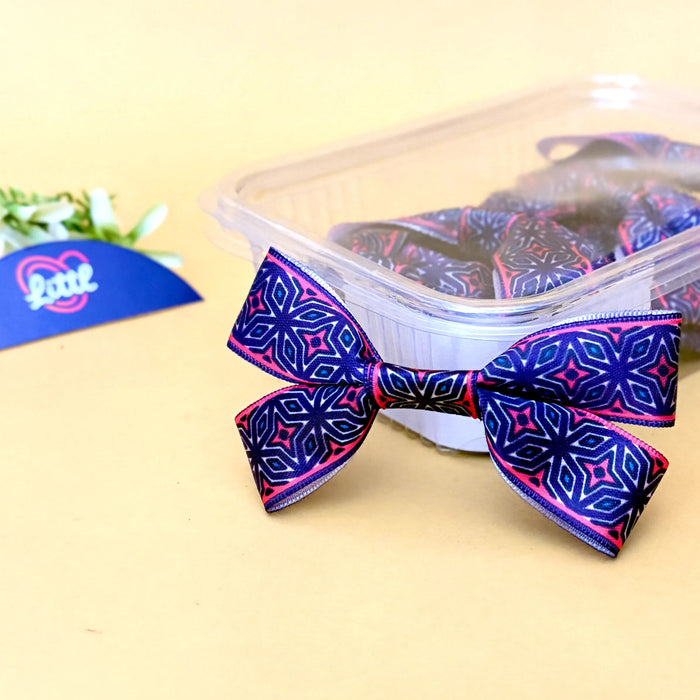 Star Petal Plum – Ready-Made Satin Bows, Simple or Tail, Pack of 10
