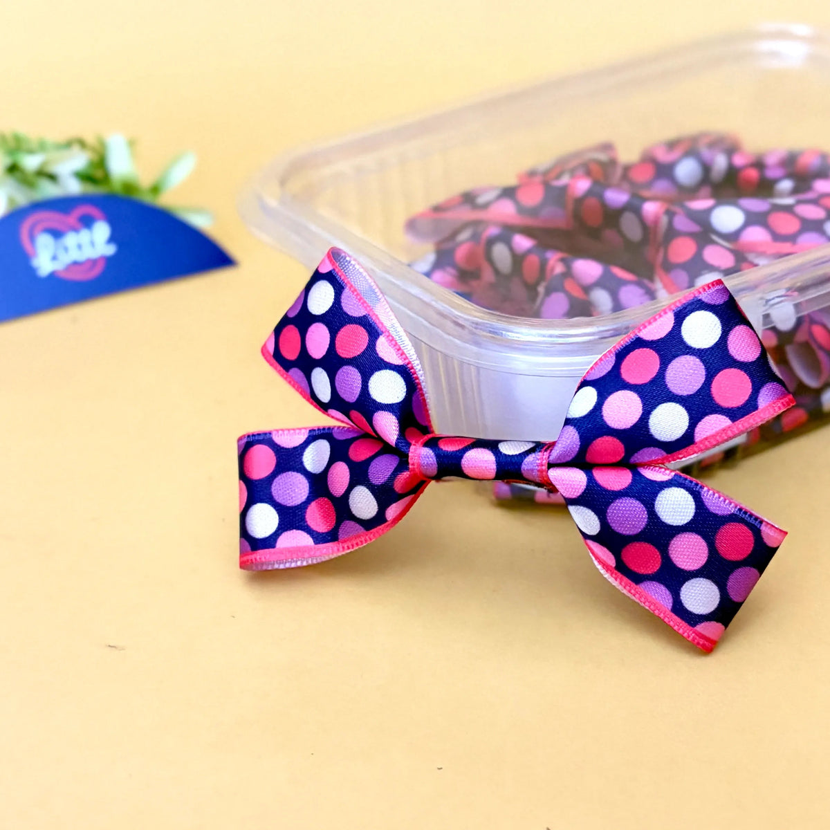 Dots Berry Party – Ready-Made Satin Bows, pack of 10, by Littl