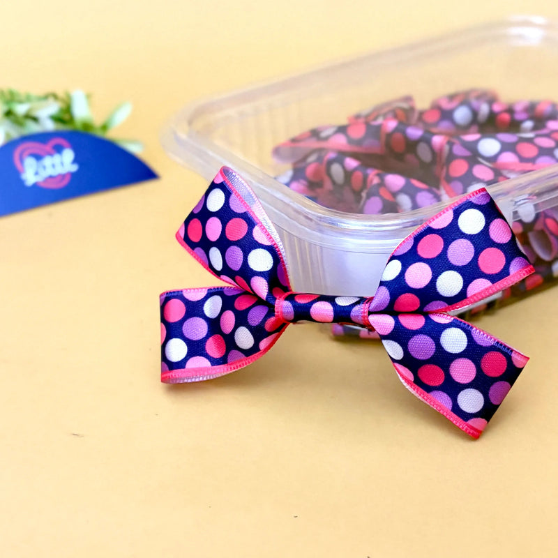 Ribbon Bow-Ribbon Bow 10 Pcs Pack Readymade Fuchsia Purple Garment-Littl
