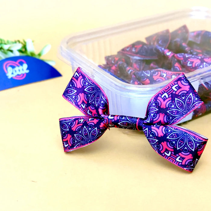 Star Bloom Violet – Ready-Made Satin Bows, Pack of 10