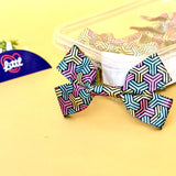 Cube Illusion Bright – Ready-Made Satin Bows, pack of 10, by Littl