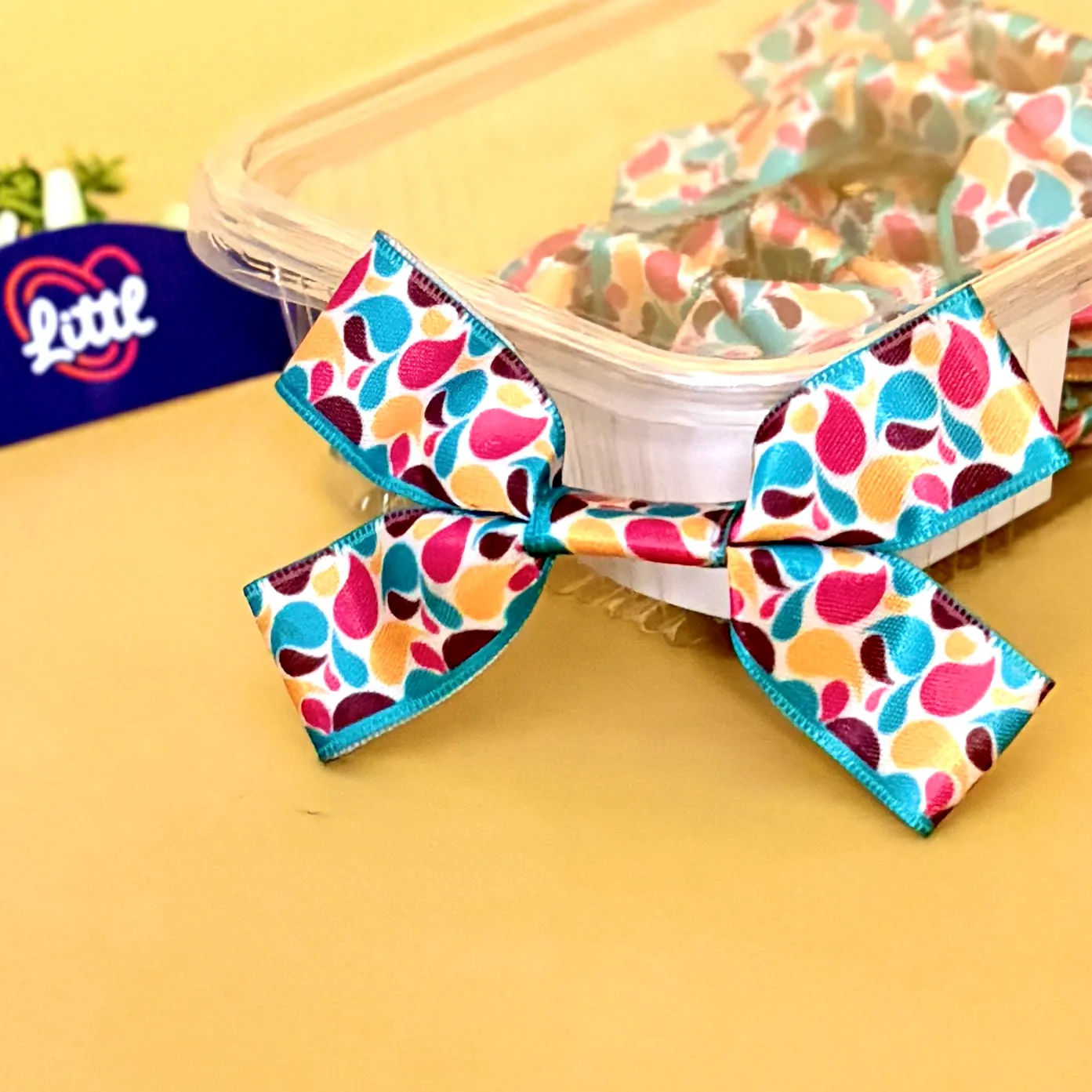 Ribbon Bow-Ribbon Bow 10 Pcs Pack Readymade Multi Color Satin Craft-Littl