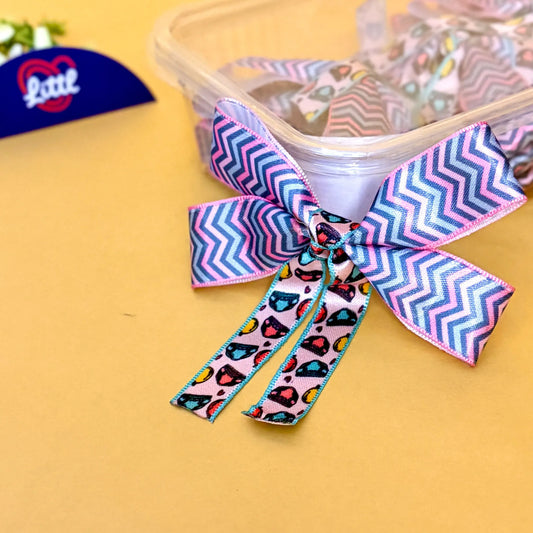 Ribbon Bow-Ribbon Bow 10 Pcs Pack Tail Pink Color Satin Easy To Use Craft-Littl