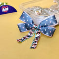 Hearts Mini Navy – Ready-Made Satin Bows, Pack of 10   Littl