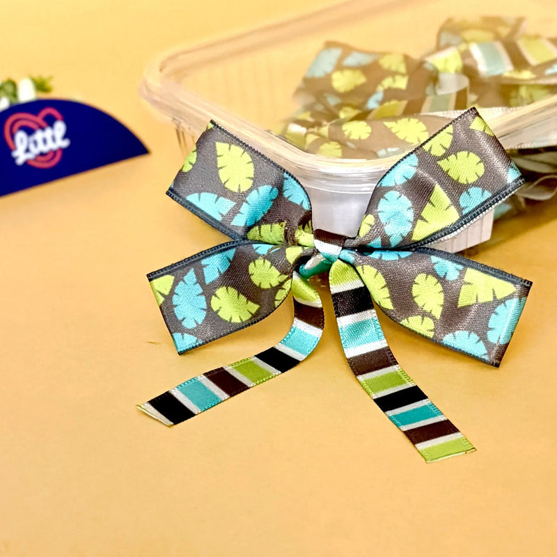 Ribbon Bow-Ribbon Bow 10 Pcs Pack Tail Readymade Transformative Teal Satin-Littl