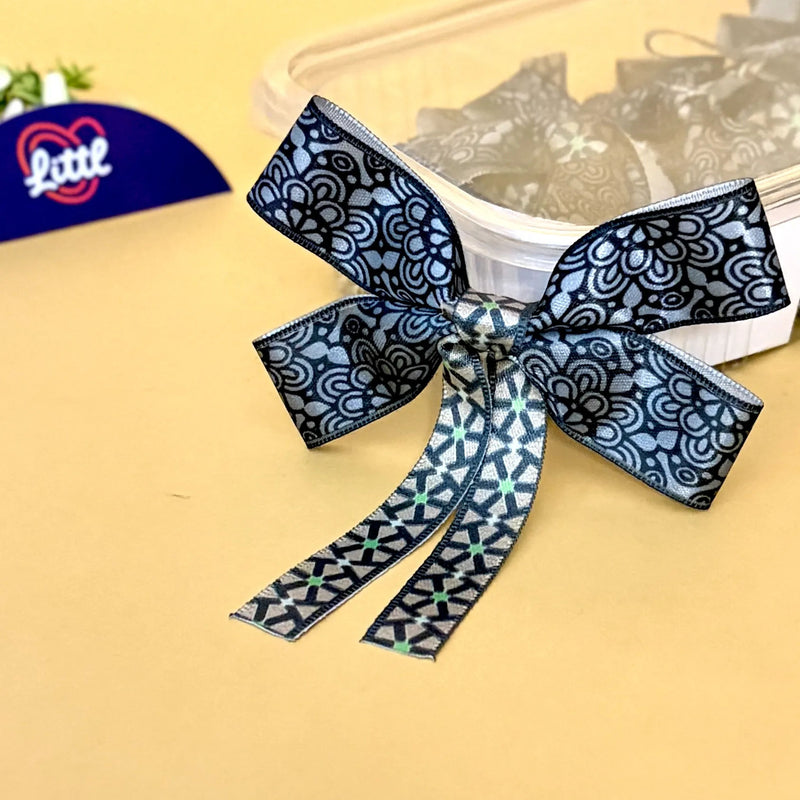 Ribbon Bow-Ribbon Bow 10 Pcs Pack Tail Readymade Multi Color Satin Craft-Littl