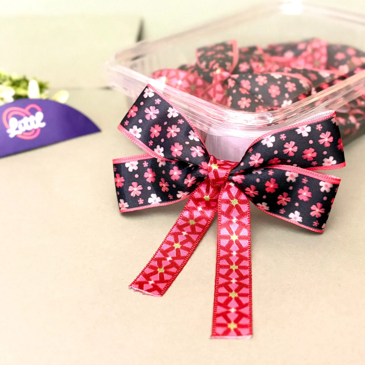Blossom Navy Blush – Ready-Made Satin Bows, Pack of 10   Littl
