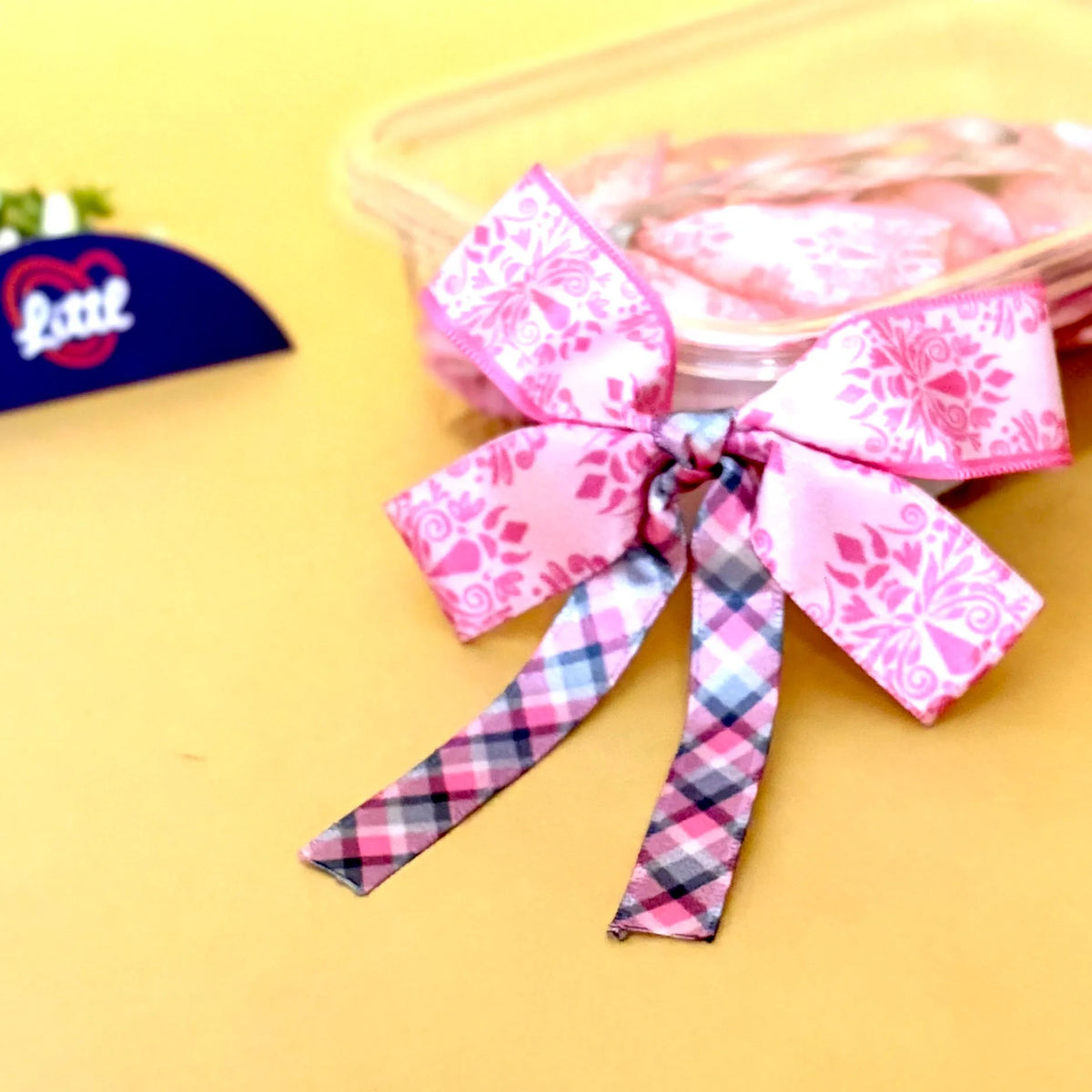 Damask Petal Pink – Ready-Made Satin Bows, Pack of 10   Littl