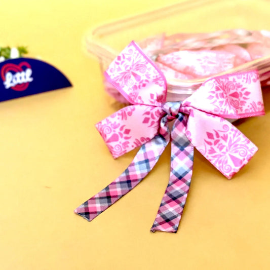 Ribbon Bow-Ribbon Bow 10 Pcs Pack Tail Pink Color Satin Easy To Use Craft-Littl