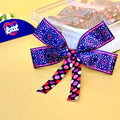 Star Petal Plum – Ready-Made Satin Bows, Pack of 10   Littl