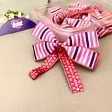 Stripe Candy Pink – Ready-Made Satin Bows, Pack of 10   Littl