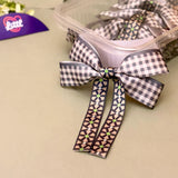 Gingham Denim Blue – Ready-Made Satin Bows, Pack of 10   Littl