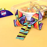 Knit Stripe Rainbow – Ready-Made Satin Bows, Pack of 10   Littl