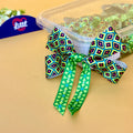 Diamond Aqua Lattice – Ready-Made Satin Bows, Pack of 10   Littl