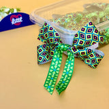 Diamond Aqua Lattice – Ready-Made Satin Bows, Pack of 10   Littl