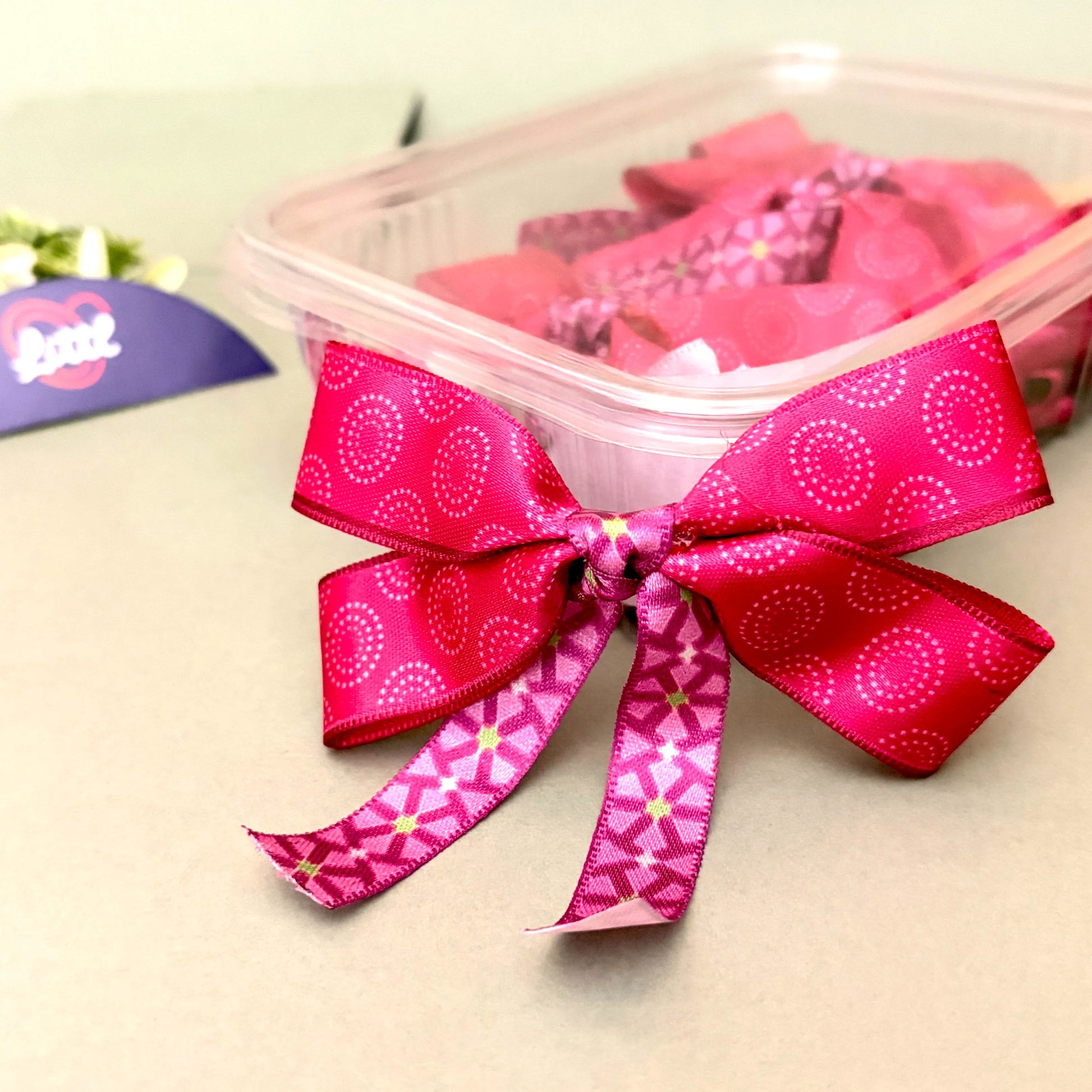 Ribbon Bow-Ribbon Bow 10 Pcs Pack Tail Readymade Multi Color Satin Craft-Littl