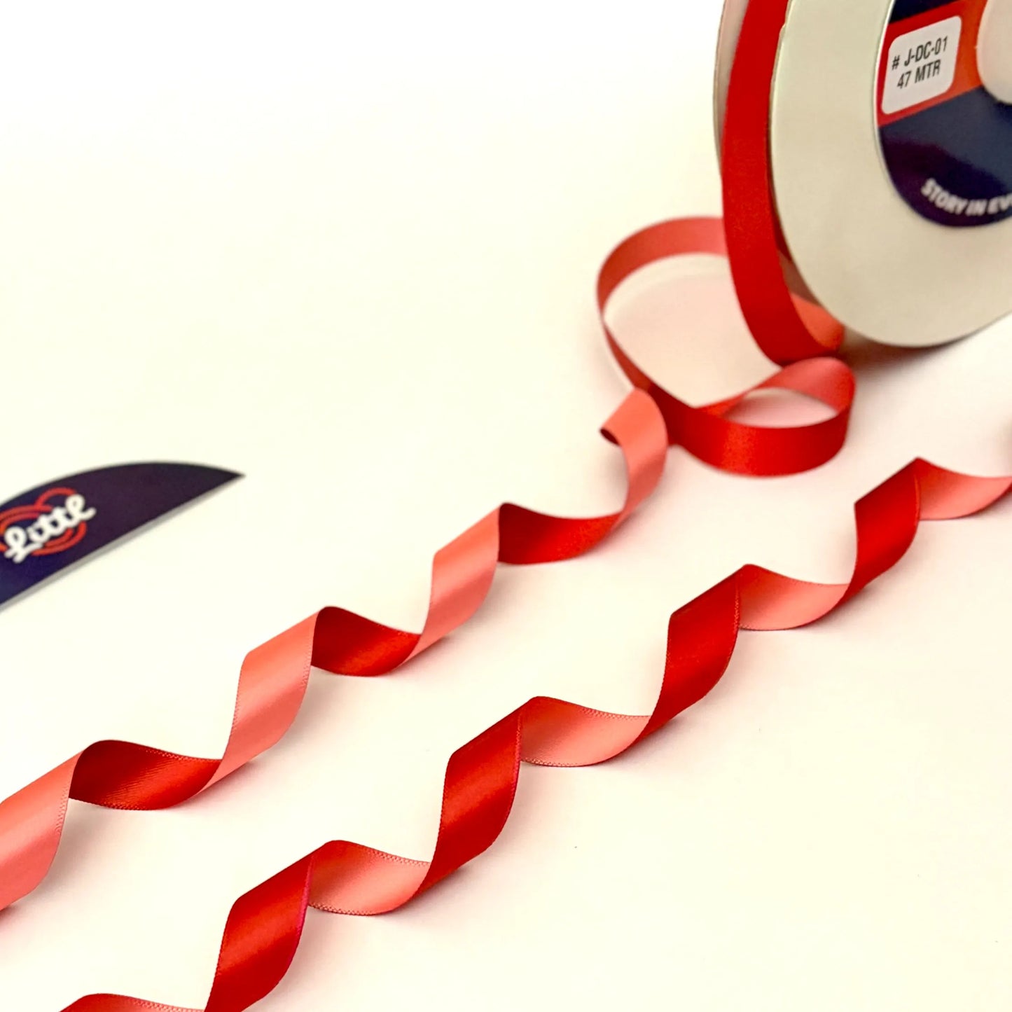 ribbon-gift ribbon 1/2 inch 47m red light red two color wrap-littl