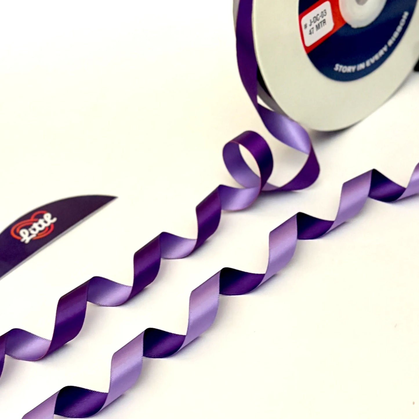 ribbon-ribbon 1/2 inch 47m purple lilac two color gifting wrap-littl