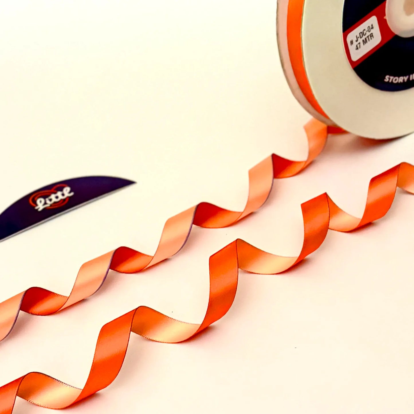 ribbon-gift ribbon 1/2 inch 47m orange peach two color giftwrap-littl