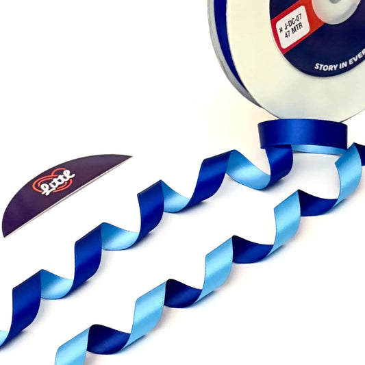 Ribbon-Gift Ribbon 1/2 Inch 47m Blue Skyblue Two Color Giftwrap-Littl