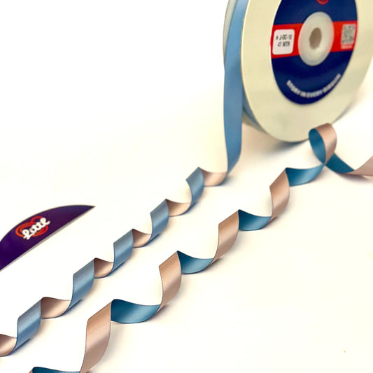 Ribbon-Gift Ribbon 1/2 Inch 47m Sky Blue Beige Two Color Decor-Littl