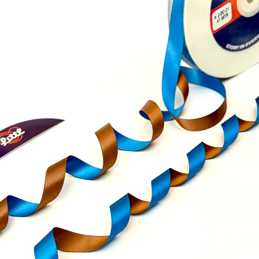 Ribbon-Ribbon 1/2 Inch 47m Brown Phroja Two Color Giftwrap-Littl