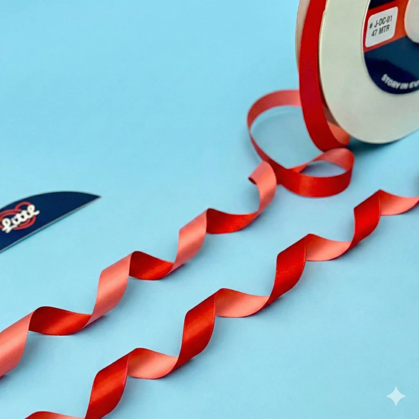 ribbon-gift ribbon 1/2 inch 47m red light red two color wrap-littl