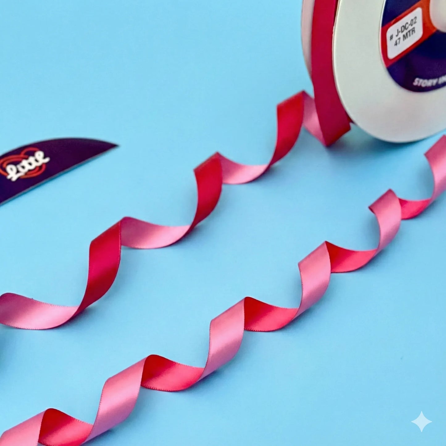 ribbon-satin ribbon 1/2 inch 47m fuchsia pink two color gifting-littl