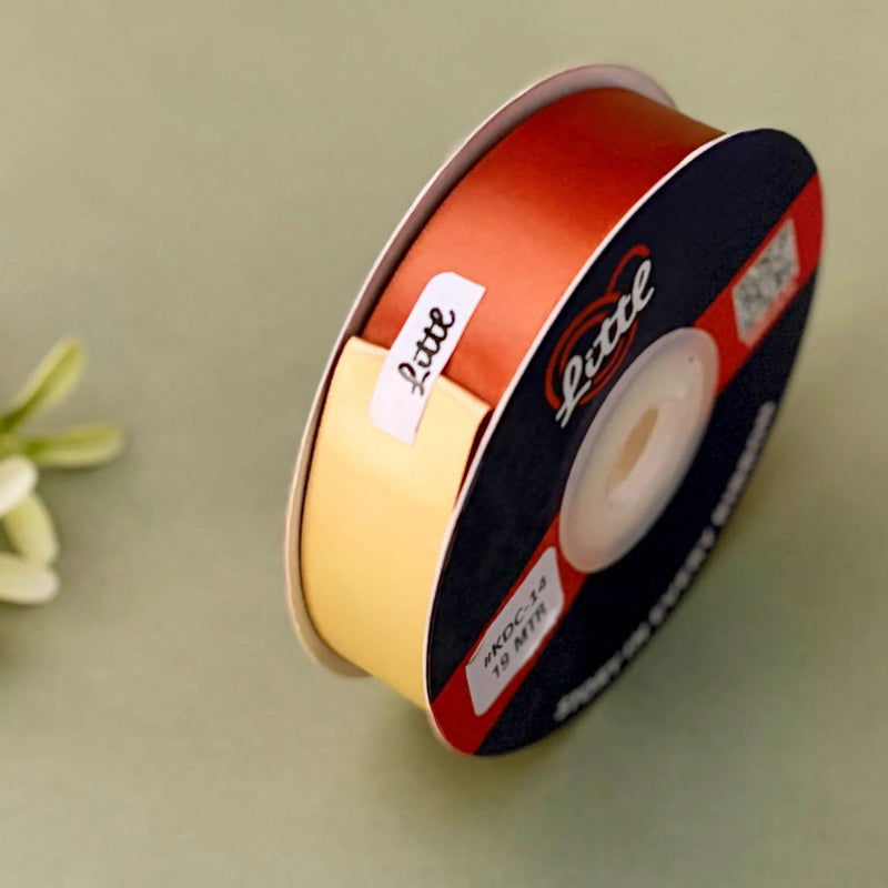 Ribbon-Satin Ribbon Rust Ivory Dual Color Double Side Two Tone Gift Garments-Littl