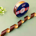 THE TOFFEE CREAM - Brown & Dark Cream Dual Tone Ribbon 20mm - 20mm reversible satin ribbon by Littl India