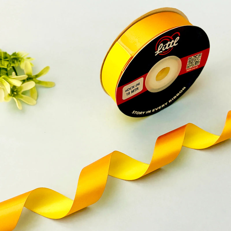 THE SUNFLOWER GLOW - Yellow & Lemon Dual Tone Ribbon 20mm - 20mm reversible satin ribbon by Littl India